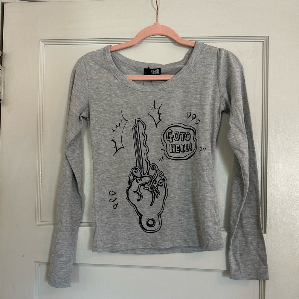 Grey Punk Long Sleeve Shirt Shibuya 109